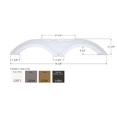 Icon 12072 Tandem Axle Fender Skirt FS2072 for Forest River Wildcat 5th Wheel Travel Trailer - Polar White